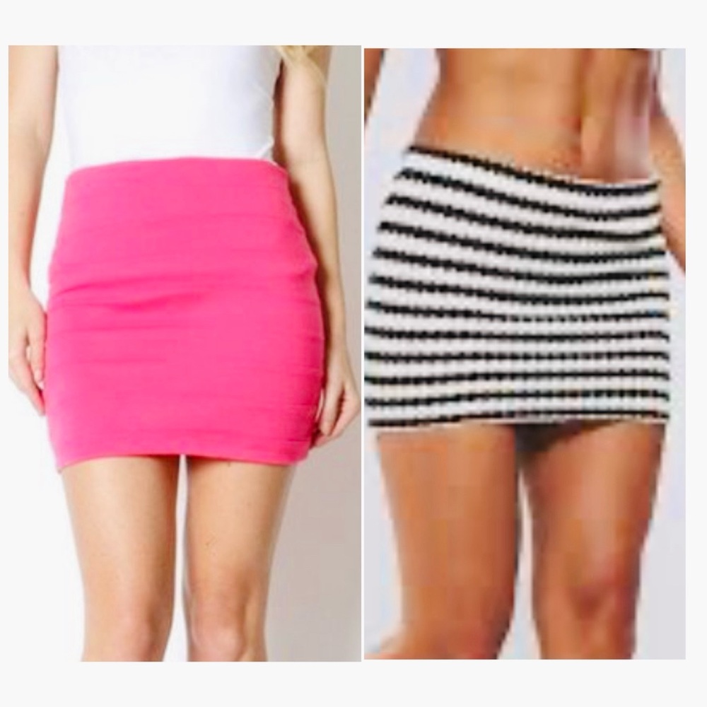 Lot of 2 H&M Juniors/ Women’s Mini Bandage Skirts, Size J 8-12 y / W XS-S